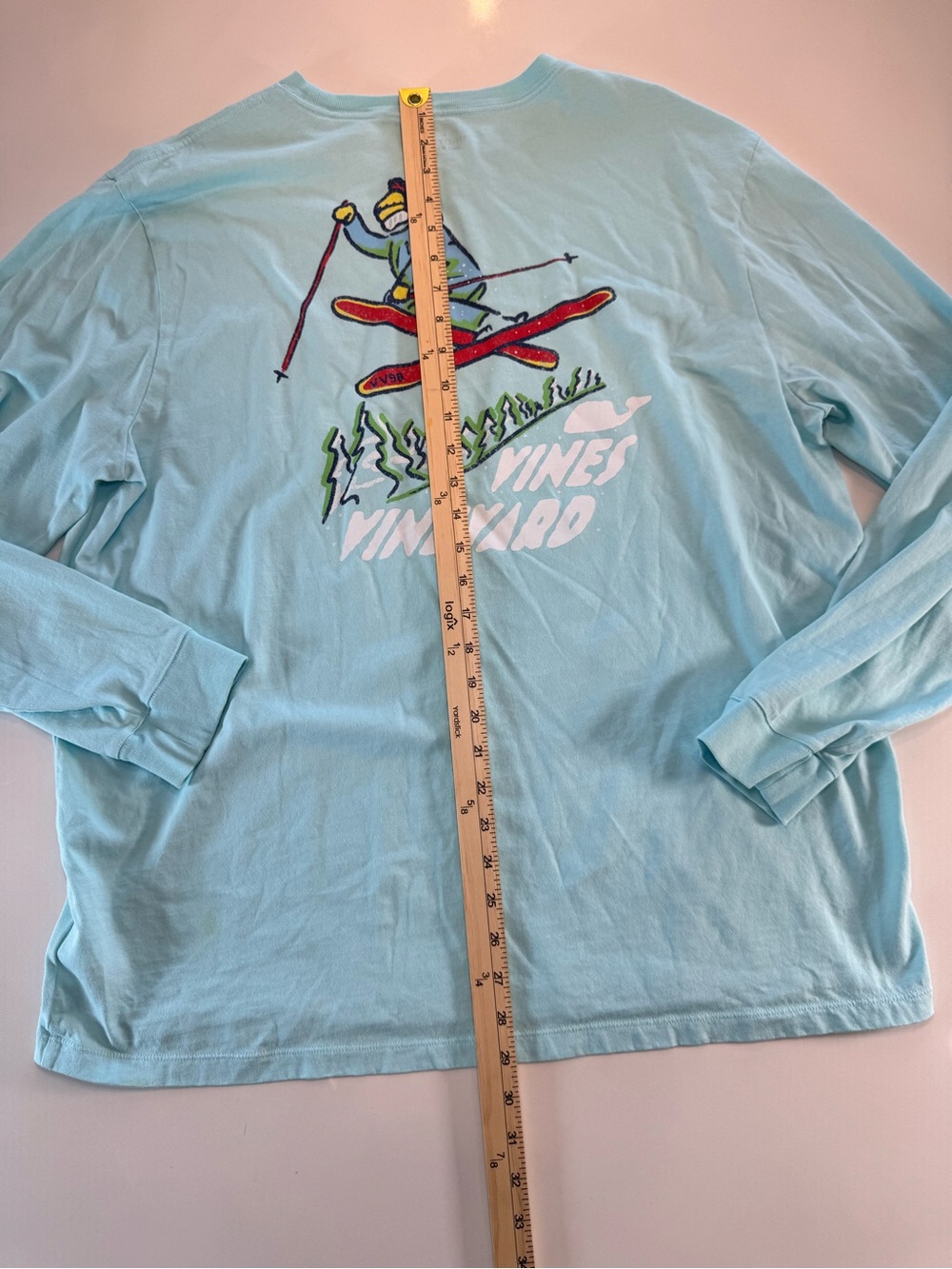 Vineyard Vines Men’s Long-Sleeve Pocket Tee - Aqua Blue - Picture 11 of 11